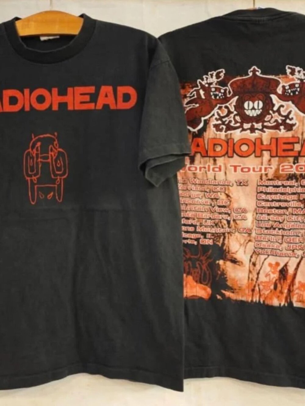 RADIOHEAD Amnesiac World Tour 2001 90s Band T Shirt